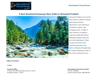 5 Best Weekend Getaways Near Delhi in Himachal Pradesh