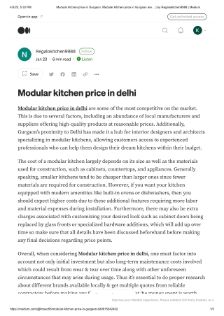 Modular kitchen price in delhi | Regalokitchens