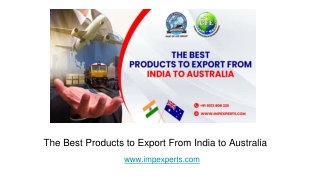 The Best Products to Export From India to Australia