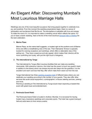 An Elegant Affair_ Discovering Mumbai's Most Luxurious Marriage Halls