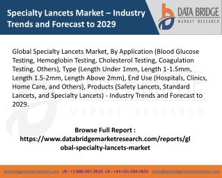 Specialty Lancets Market