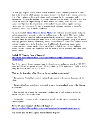 The first type Alopecia Areata Market