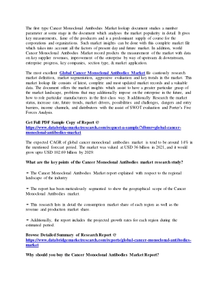 The first type Cancer Monoclonal Antibodies Market
