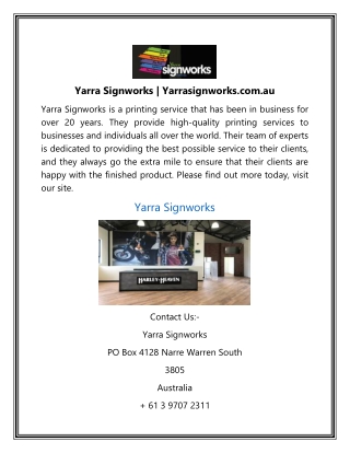 Yarra Signworks | Yarrasignworks.com.au