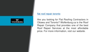 Flat Roof Repair Toronto Wolfenburg.ca