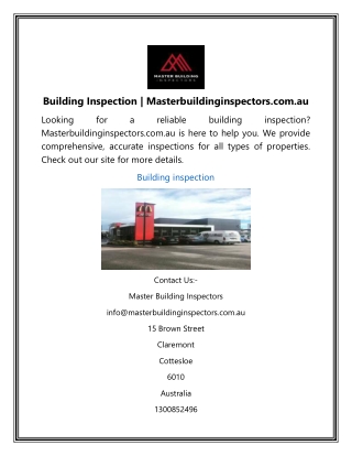 Building Inspection | Masterbuildinginspectors.com.au