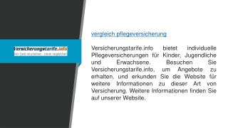 Vergleich Pflegeversicherung  Versicherungstarife.info