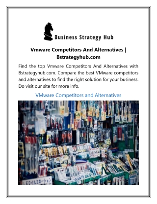 Vmware Competitors And Alternatives | Bstrategyhub.com