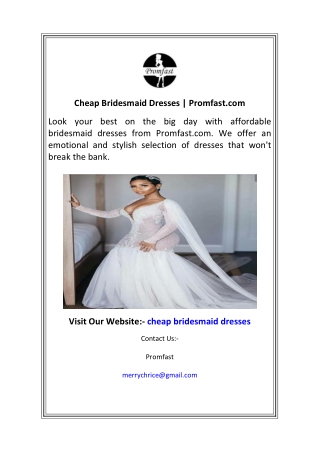 Cheap Bridesmaid Dresses  Promfast.com