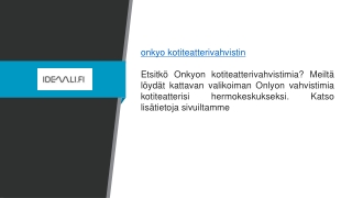 onkyo kotiteatterivahvistin  Ideaali.fi