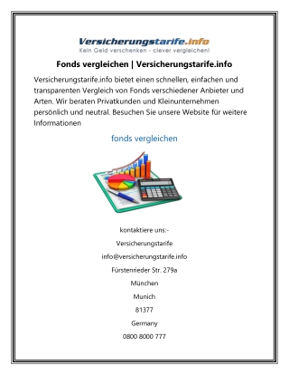 Fonds vergleichen | Versicherungstarife.info