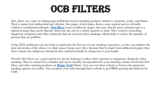 Ocb filters