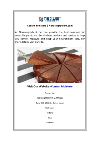 Control Moisture  Nexusingredient.com