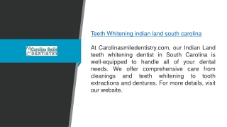 Teeth Whitening Indian Land South Carolina Carolinasmiledentistry.com