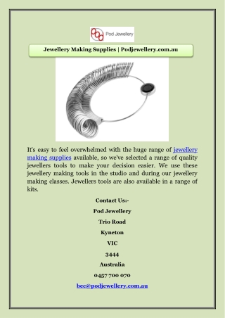 Jewellery Making Supplies | Podjewellery.com.au