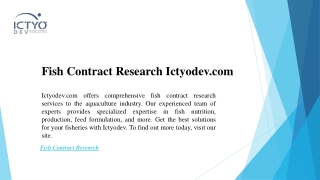 Fish Contract Research  Ictyodev.com