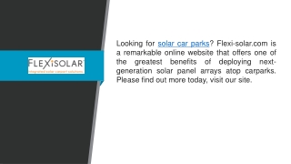 Solar Car Parks  Flexi-solar.com