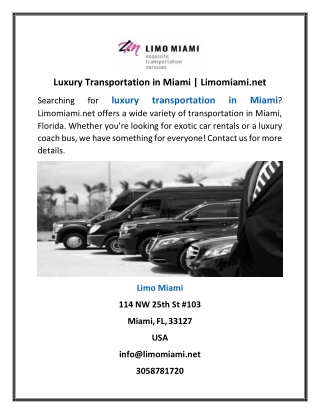 Luxury Transportation in Miami