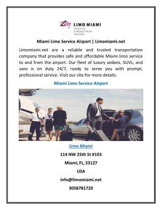 Miami Limo Service Airport Limomiami.net