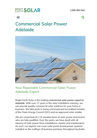 Commercial Solar Power Adelaide