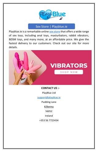 Sex Store | Playblue.ie