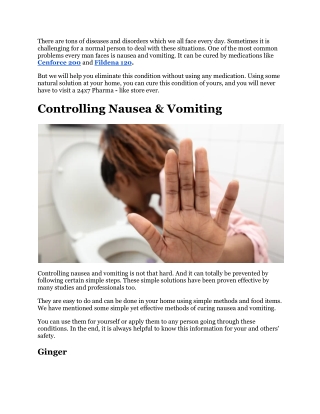 How to Get Rid of Nausea and Vomiting at Home