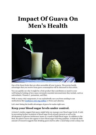 Impact Of Guava On Men’s Health