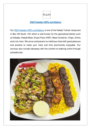 R&R Kebabs HSPs and Bakery - PDF submission