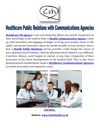 Healthcare Public Relations with Communications Agencies