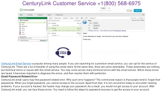 1(800) 568-6975 CenturyLink Customer Care