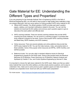 Gate Material for EE: Understanding the Different Types and Properties