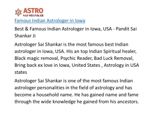 Famous Famous Indian Astrologer in Iowa