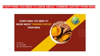 EVERYTHING YOU NEED TO KNOW ABOUT TURMERIC EXPORT FROM INDIA