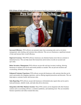 Pos Software in Dubai