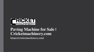 Concrete Paver Machine | Cricketmachinery.com