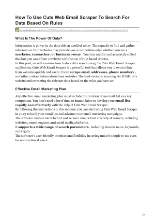 1How To Use Cute Web Email Scraper To Search For Data Based On Rules