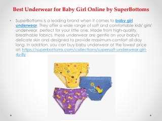Best Underwear for Baby Girl Online by SuperBottoms