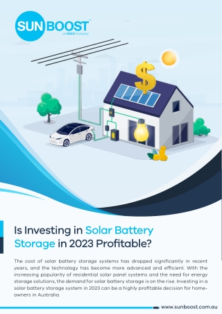 Is Investing in Solar Battery Storage in 2023 Profitable