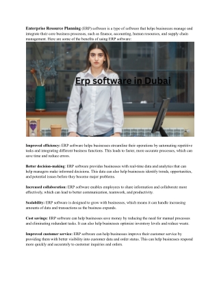Erp software in Dubai