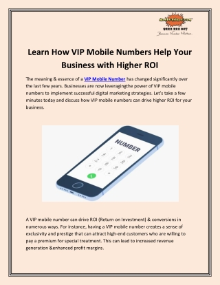 VIP Mobile Number