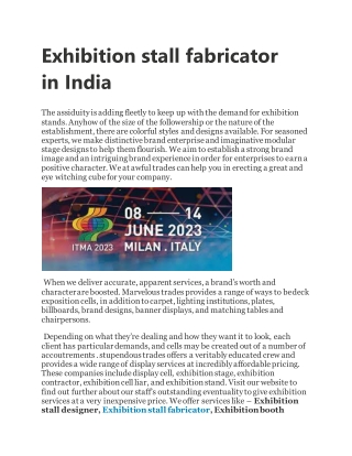 Exhibition stall fabricator in India