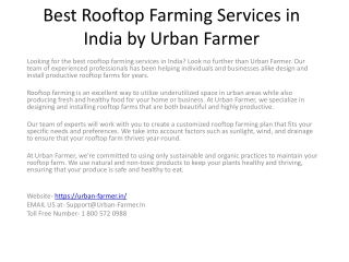 Best Rooftop Farming Services in India by Urban