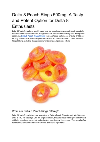 Delta 8 Peach Rings 500mg- For Guest Posting