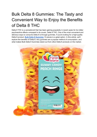Bulk Delta 8 Gummies- For Guest Posting