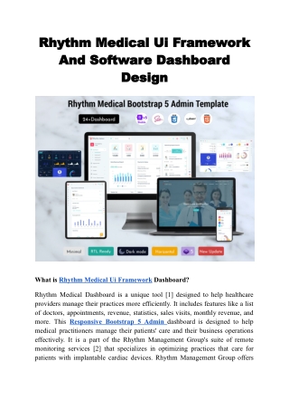 Rhythm Medical Ui Framework And Software Dashboard Design