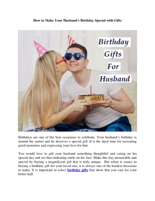 How to Make Your Husband's Birthday Special with Gifts