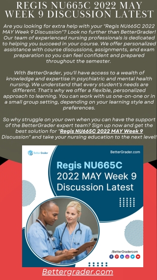 Regis NU665C 2022 MAY Week 9 Discussion Latest