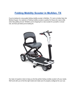 Folding Mobility Scooter in McAllen, TX