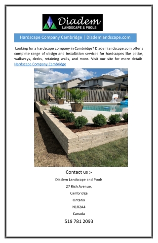 Hardscape Company Cambridge | Diademlandscape.com