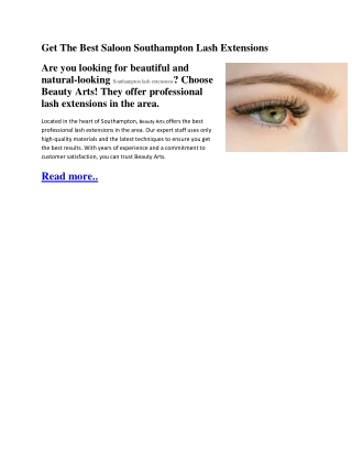 Get The Best Saloon Southampton Lash Extensions